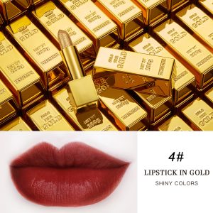 Glitter Unique Personality Lipstick Moisturizing Makeup Velvet Matte Gold Lipstick Waterproof